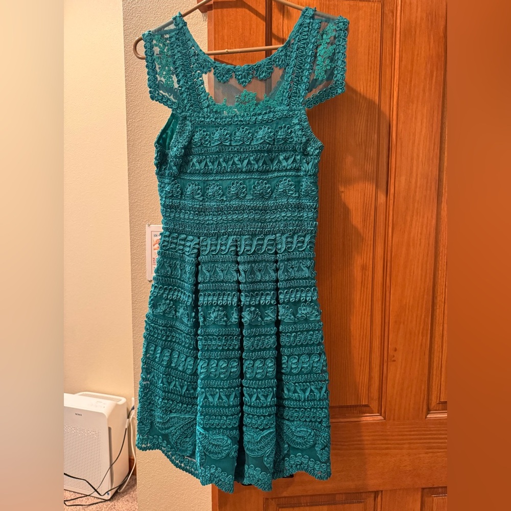 Teal Lace Dress
